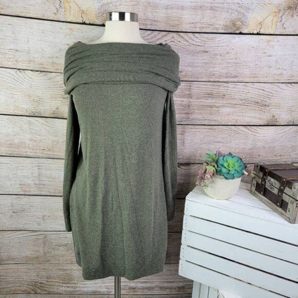 Michael Stars Green‎ Turtleneck Sheath Long Sleeves Stretch Dress Size S